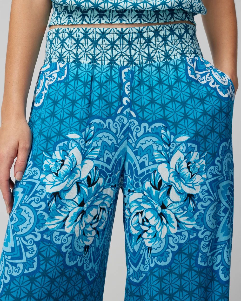 Smocked Waist Coverup Pant