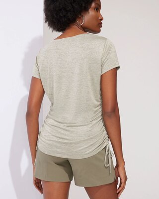 Outlet WHBM Side-Ruched Boat-Neck Tee