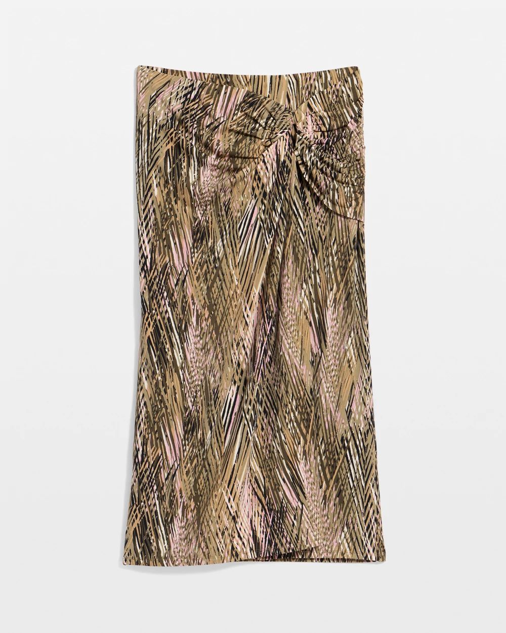 Faux Wrap Midi Skirt click to view larger image.