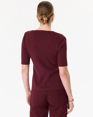 Elbow Sleeve Henley Top click to view larger image.