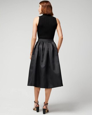 Drama Fit-and-Flare Midi Skirt