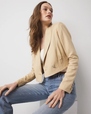 Cropped Double-Breasted Jacket click to view larger image.