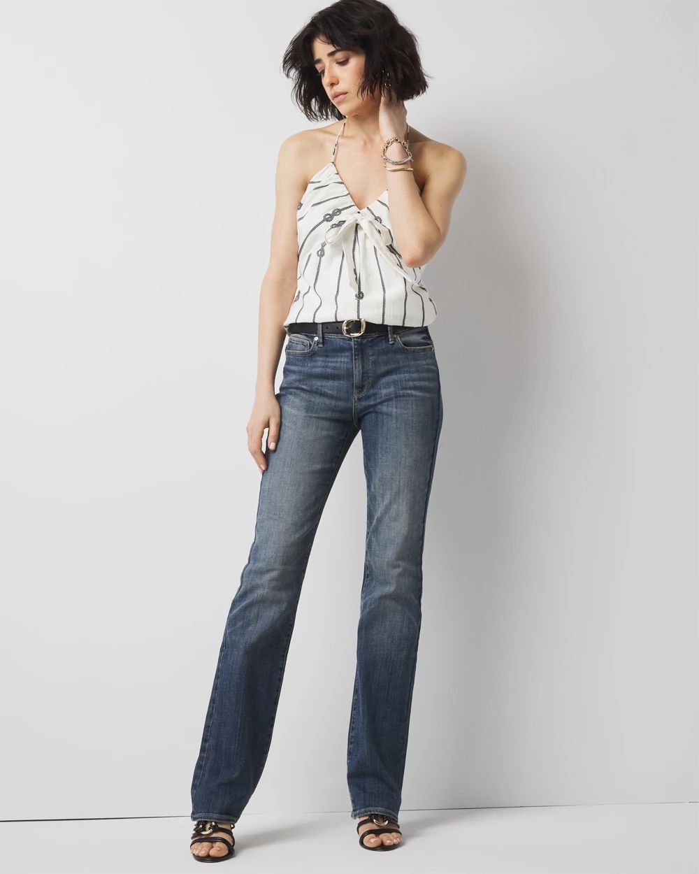 Curvy Mid-Rise Bootcut Jeans click to view larger image.
