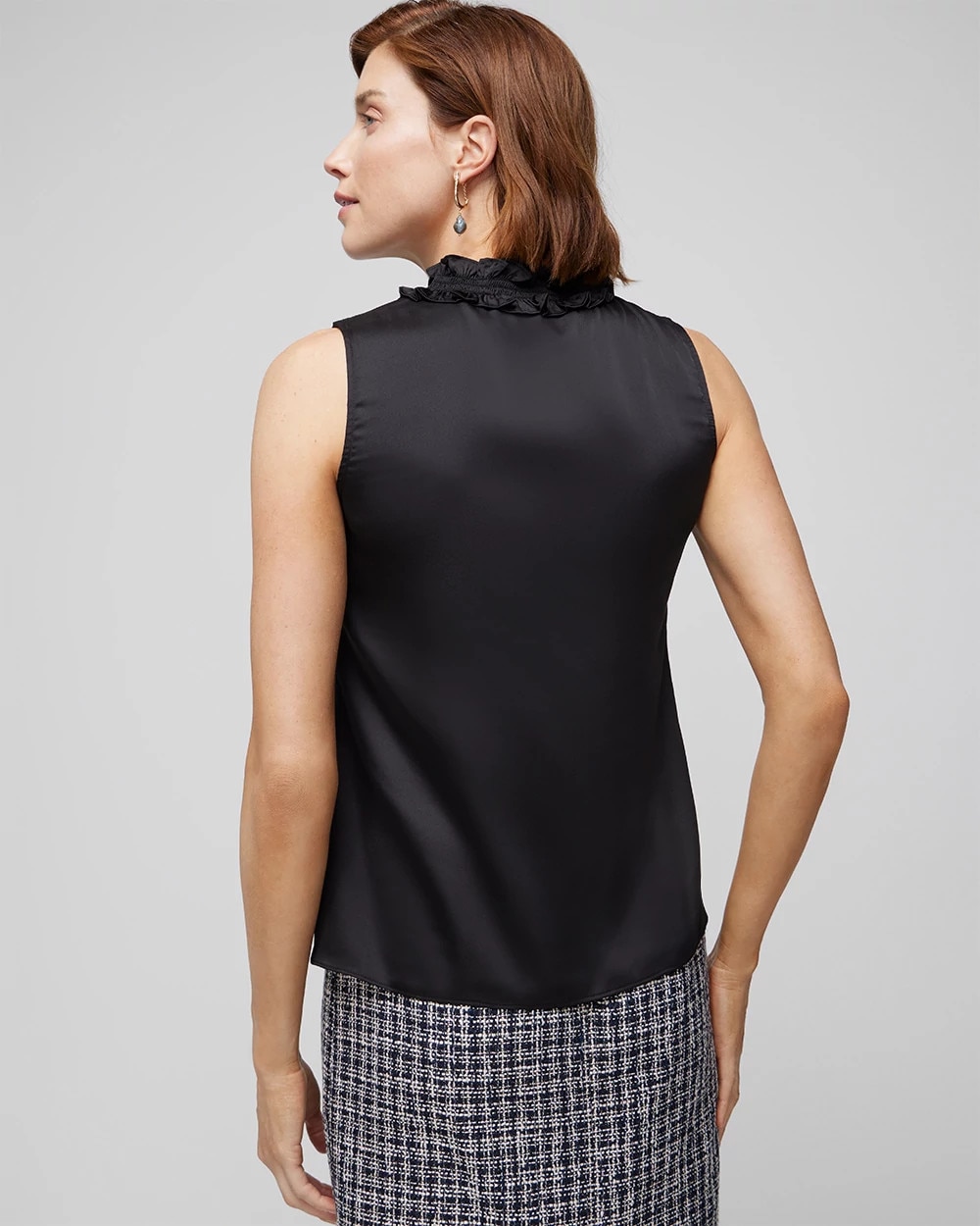 Satin Ruched Neck Shell