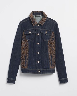 Embroidered Eyelet Denim Jacket click to view larger image.