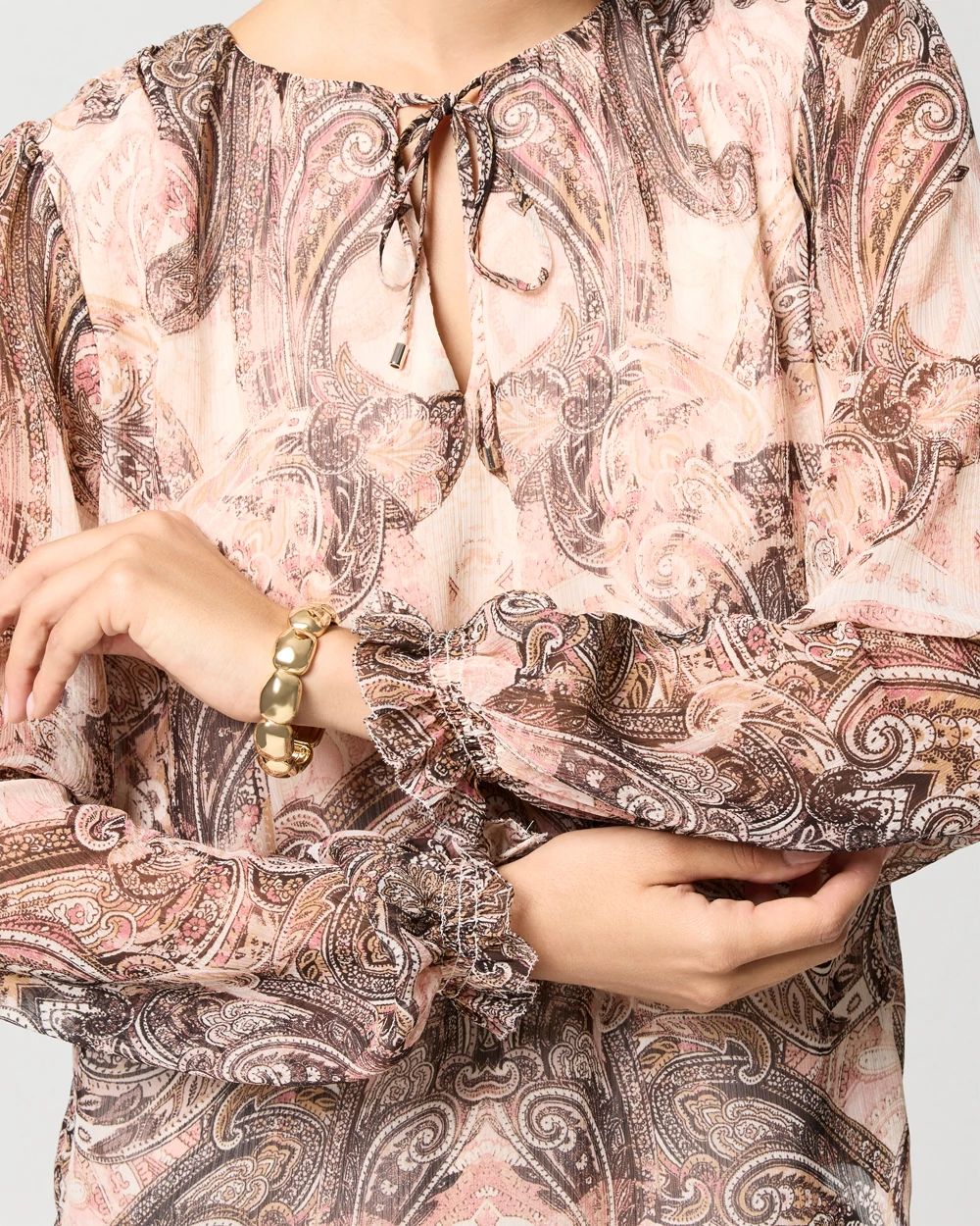Long Sleeve Chiffon Blouse click to view larger image.