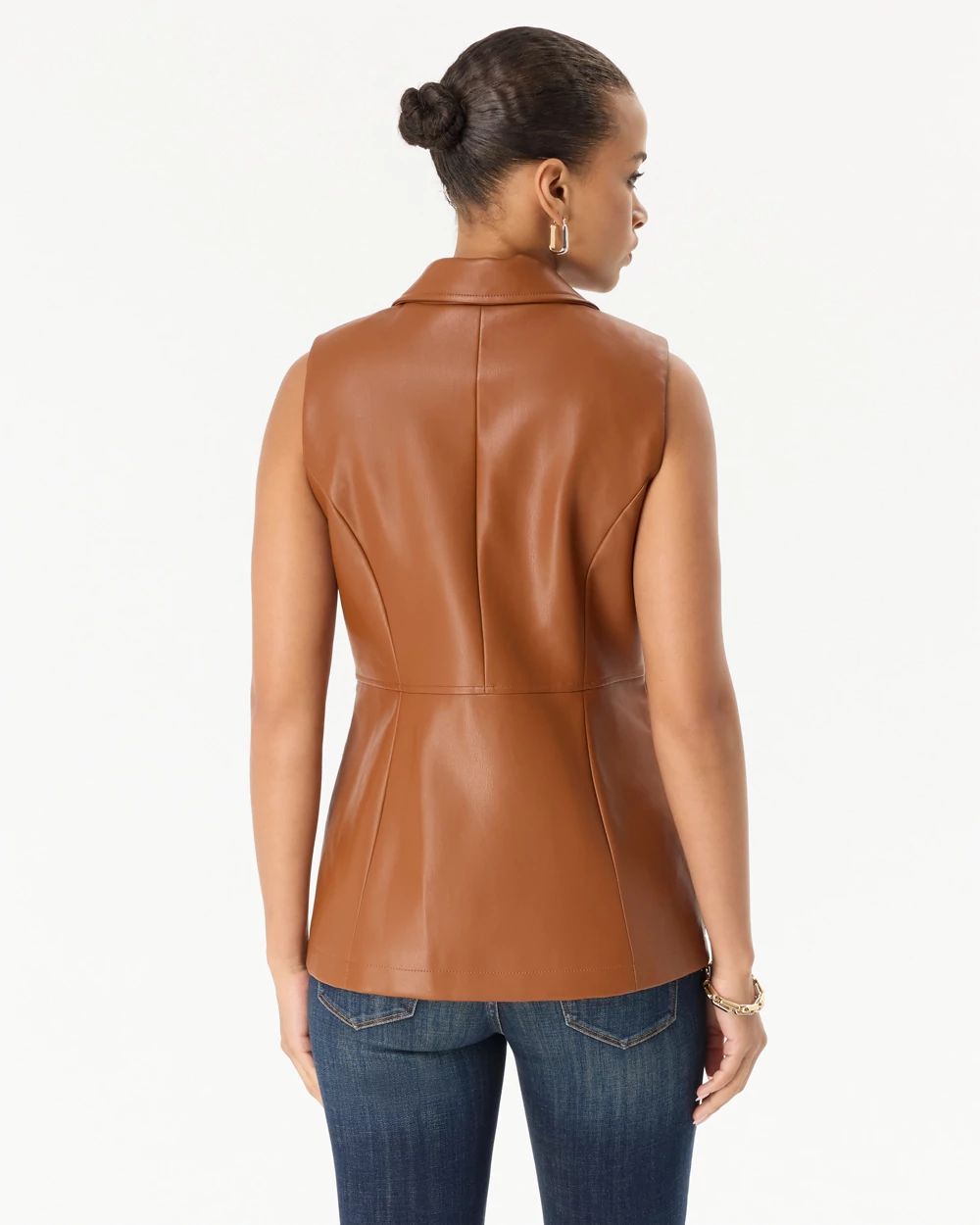 Faux Leather Vest click to view larger image.