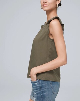 Silky Soft Denim Ruffle Top