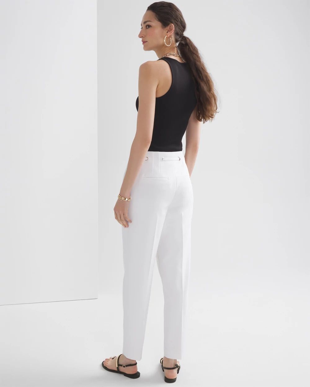 Petite Grommet Tapered Ankle Pants