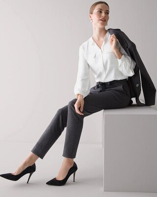 Knit Herringbone Pants