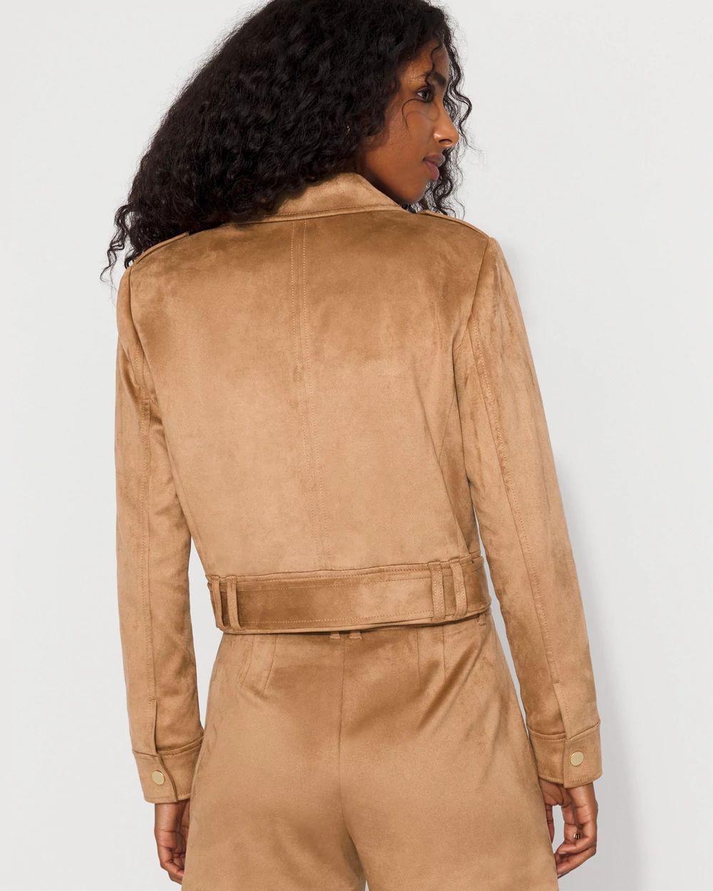 Faux Suede Moto Jacket