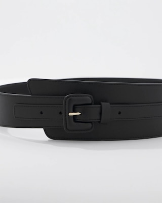 Faux Leather Asymmetrical Wide Belt click to view larger image.
