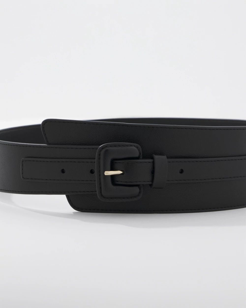 Faux Leather Asymmetrical Wide Belt