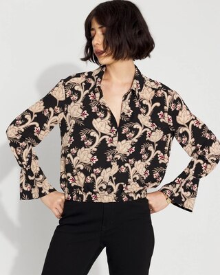 Long-Sleeve Flare Cuff Shirt