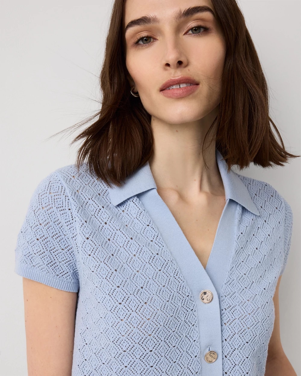 Textured Stitch Collared Cardigan - image 3