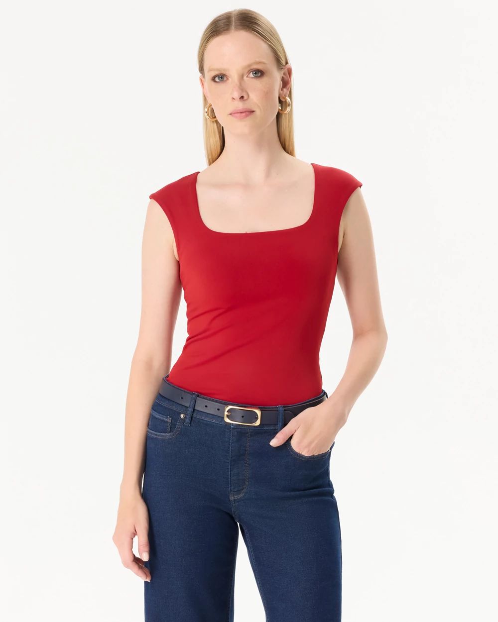 WHBM FORME™ All Ways Stretch Square Neck Top