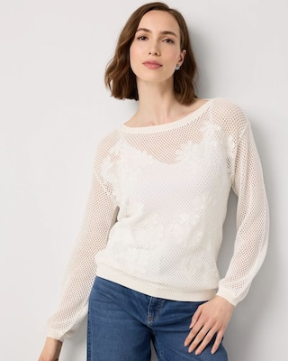 Soutache Boat Neck Sweater