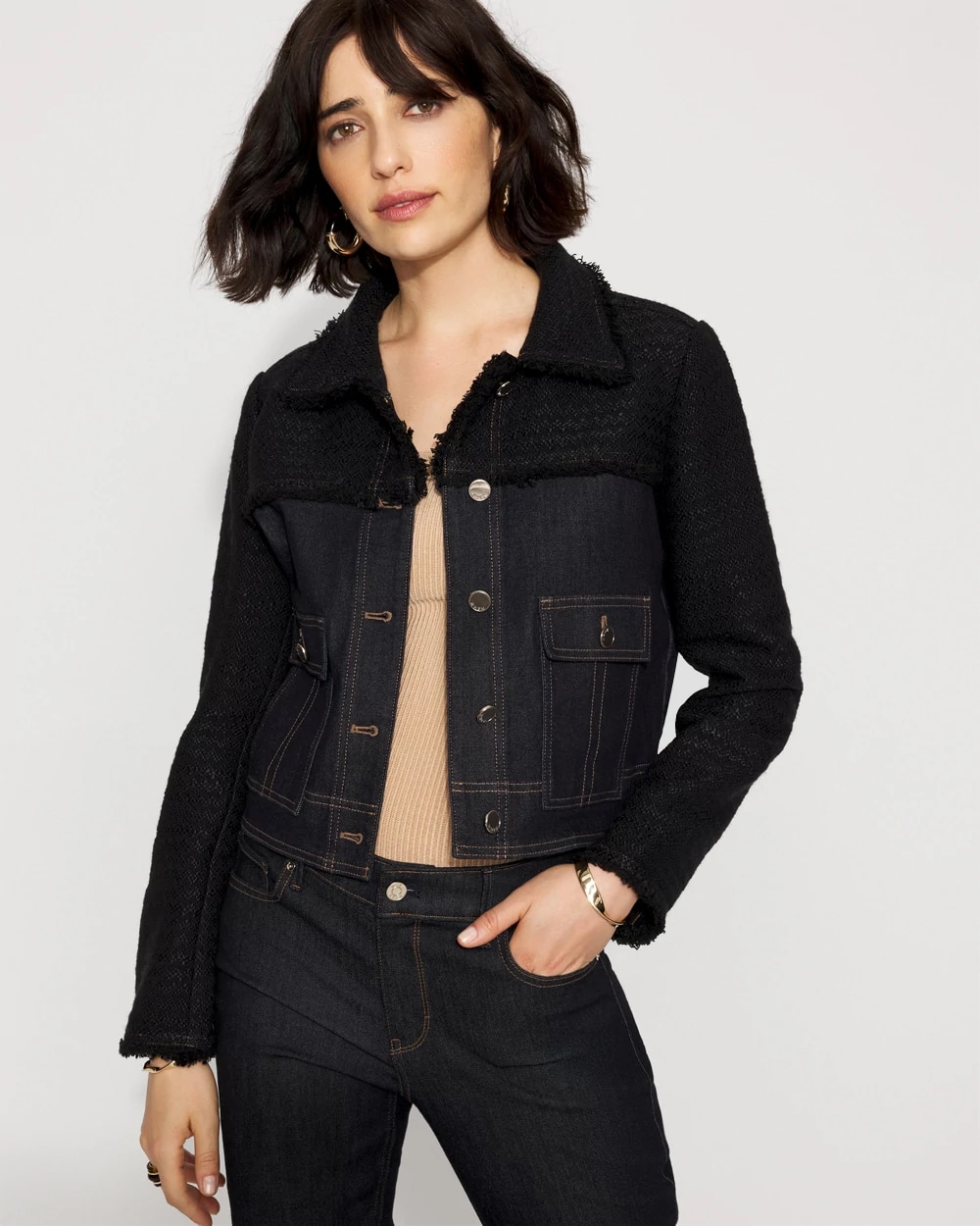 Tweed + Denim Jacket