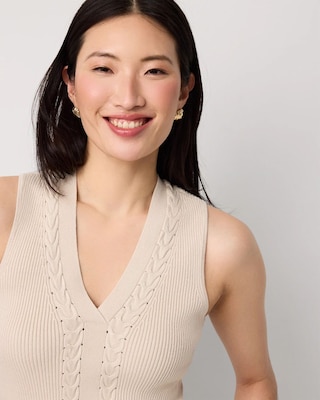 V-neck Knit Tank click to view larger image.