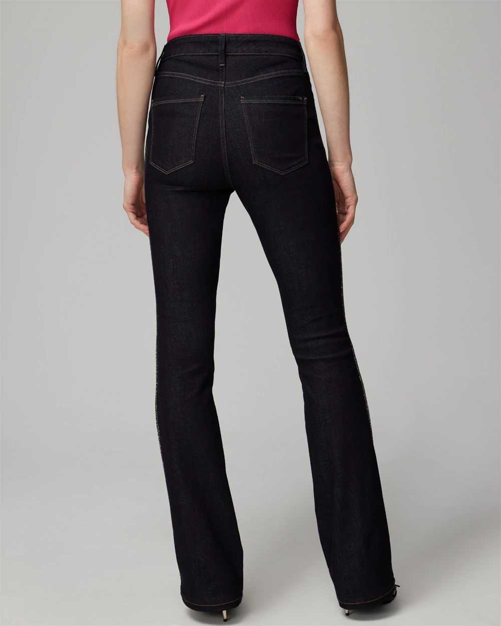High Rise Sculpt Embellished Flare Jeans click to view larger image.