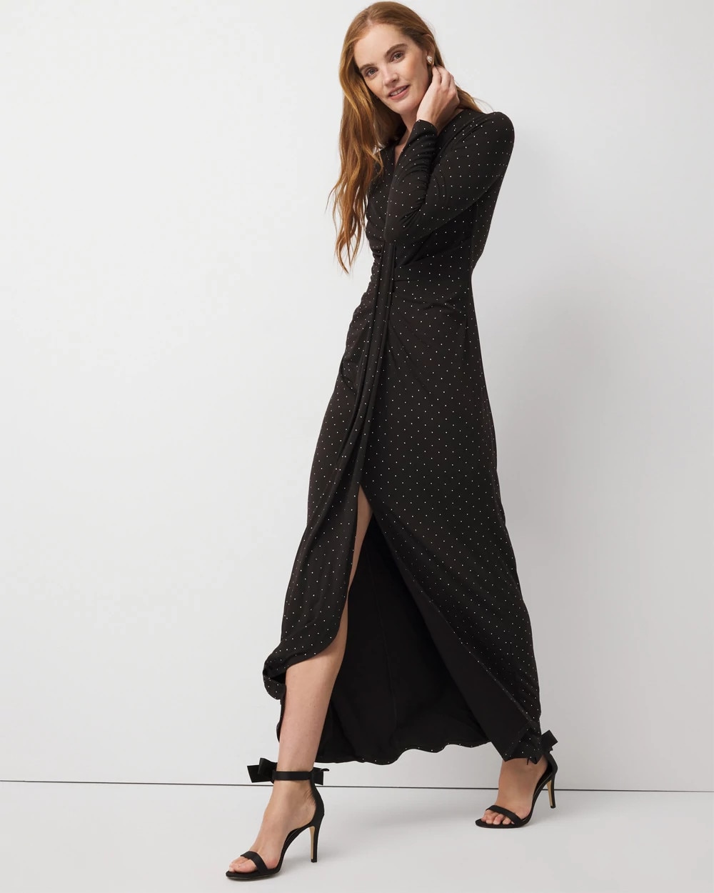 Embellished Long Sleeve Gown