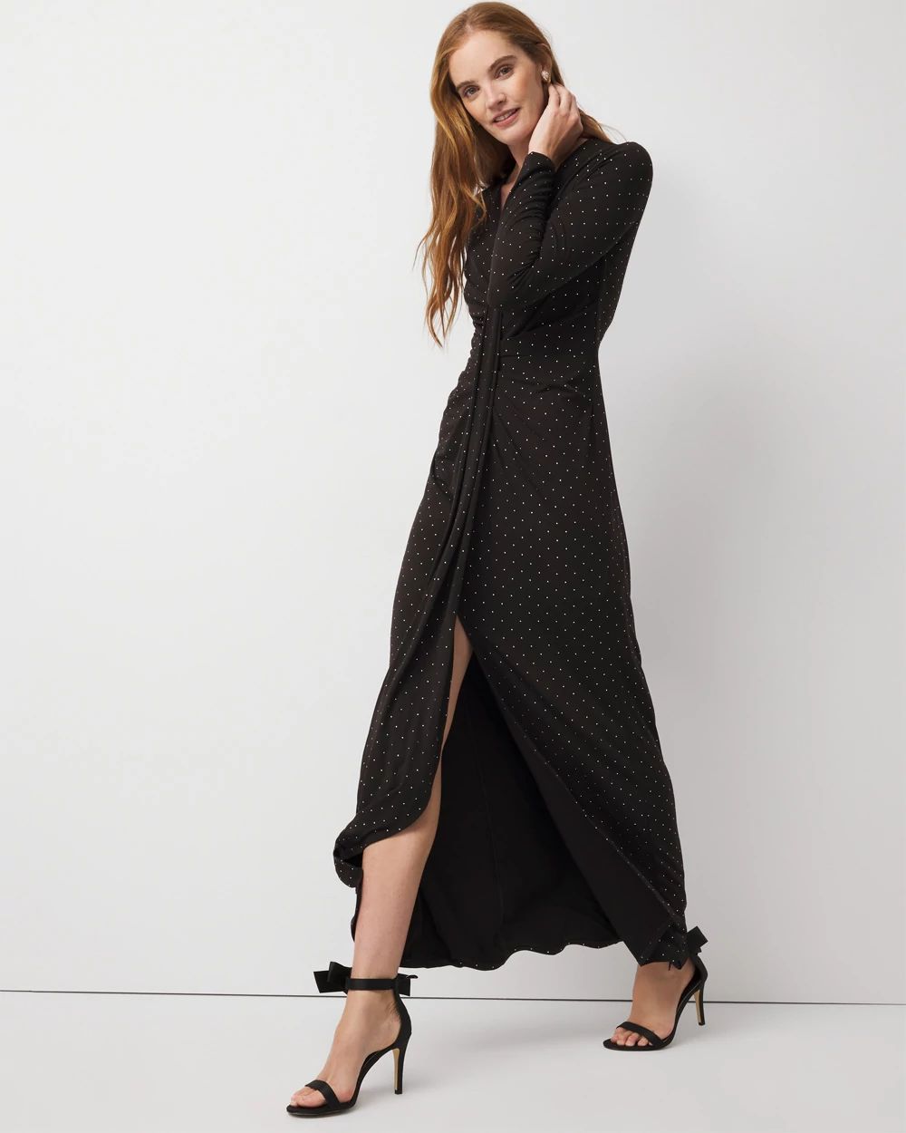 Embellished Long Sleeve Gown