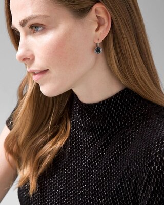Jet Black Cubic Zirconia Drop Earrings