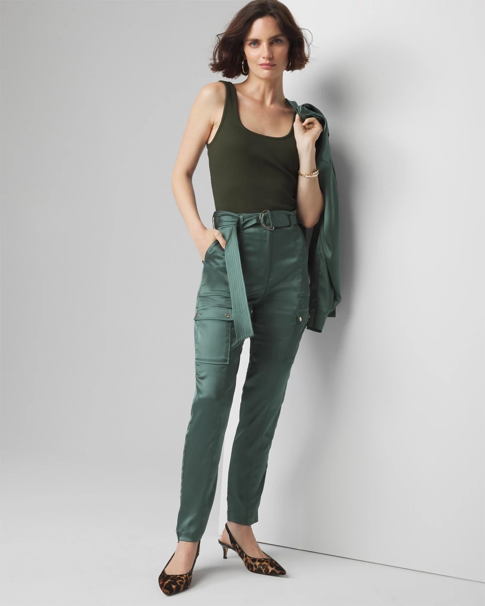 Belted Tapered Utility Trouser