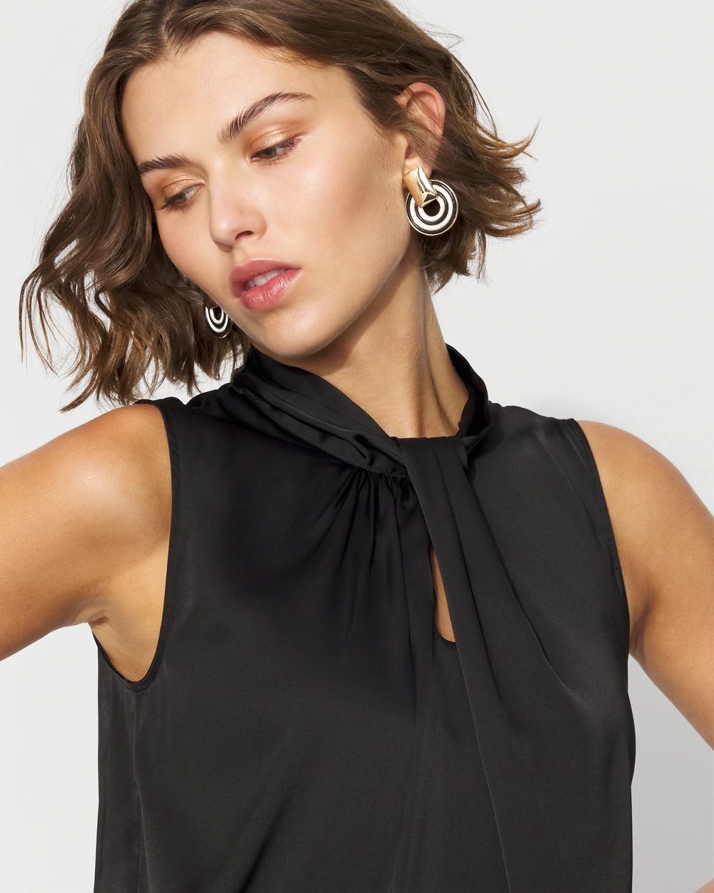 Satin Twist Neck Shell