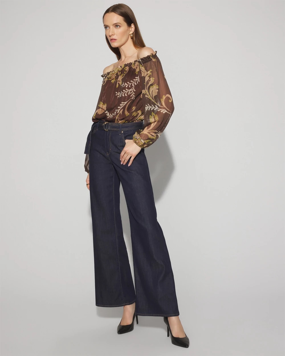 High-Rise Belted Wide-Leg Jean