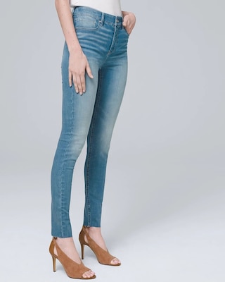Sculpt High-Rise Raw-Hem Skinny Ankle Jeans