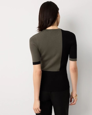 Colorblock Elbow Sleeve Pullover click to view larger image.