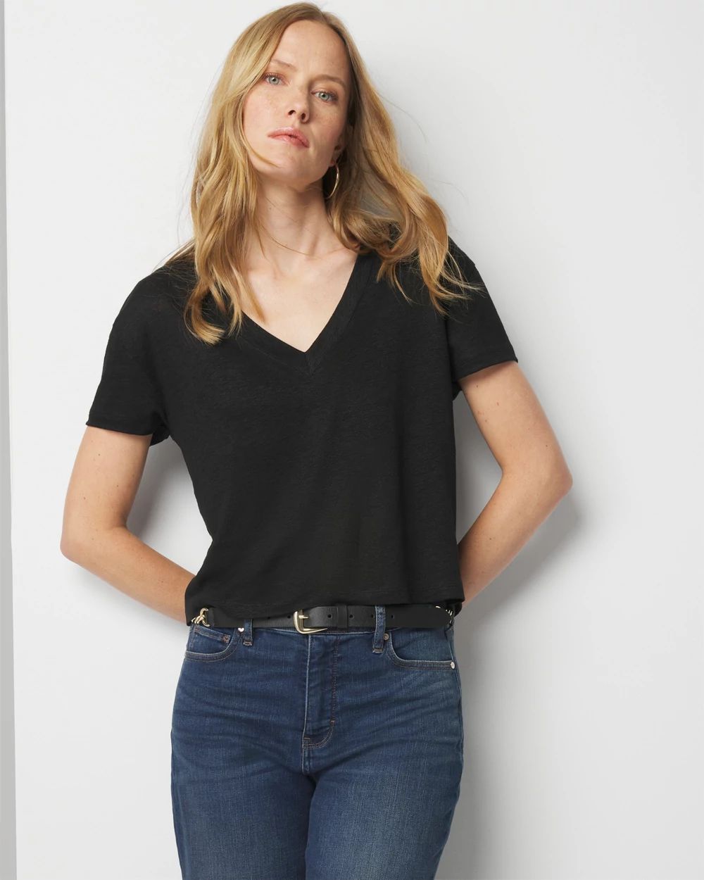 Linen V-Neck Tee