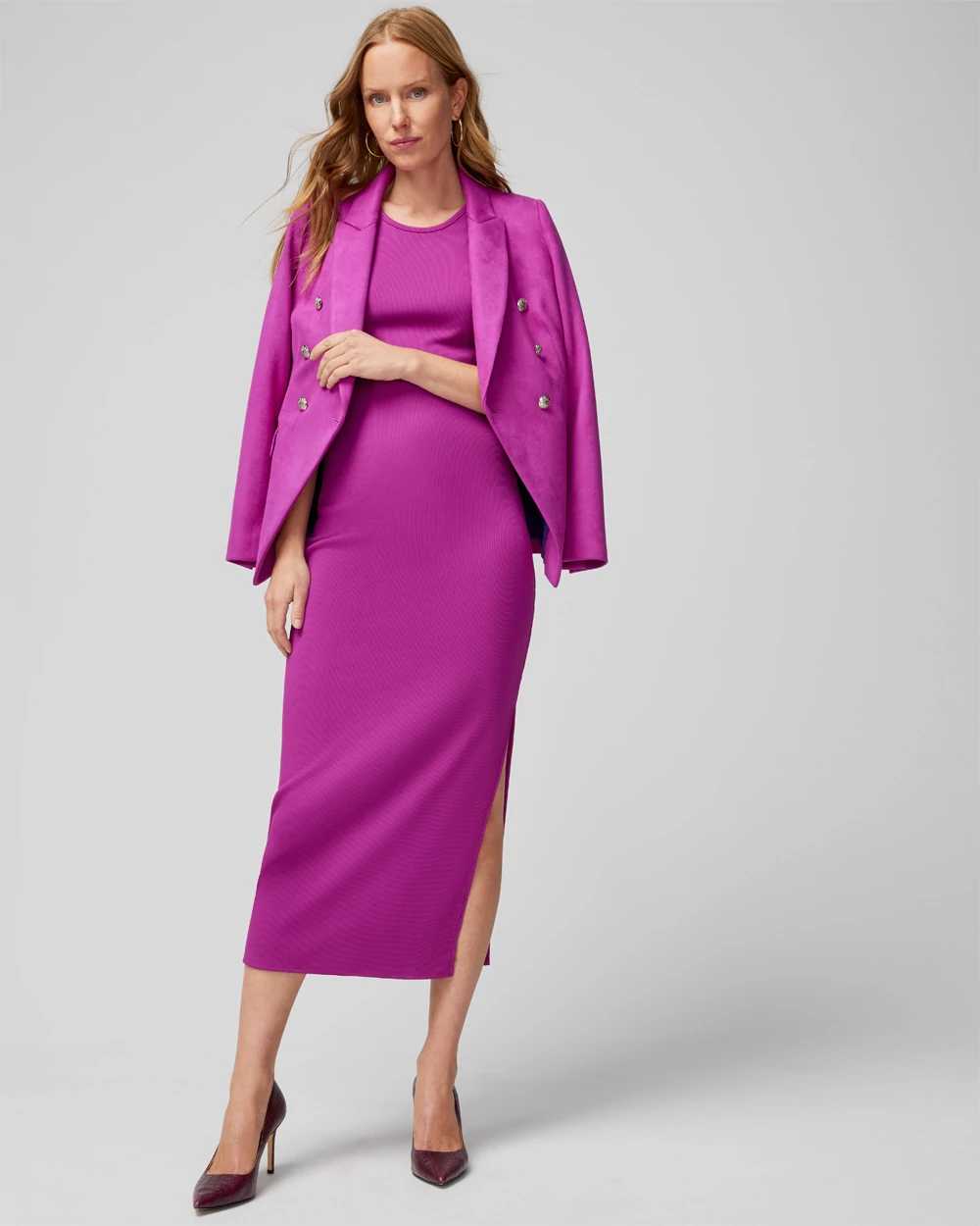 WHBM® FORME Rib Sleeveless Midi Dress click to view larger image.