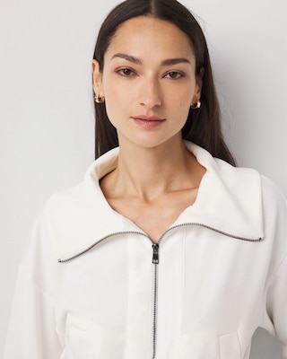 Rib Trim Zip-Up Jacket click to view larger image.