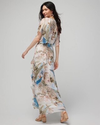 V-Neck Flutter Sleeve Maxi Dress