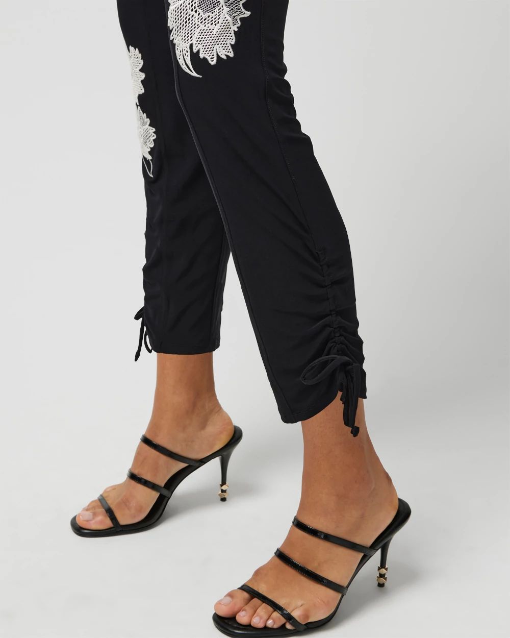 Matte Jersey Embroidered Straight Utility Crop Pant