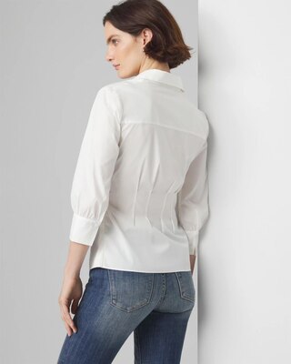 Elbow-Sleeve Poplin Shirt click to view larger image.