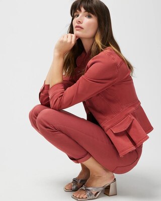 Peplum Trucker Jean Jacket