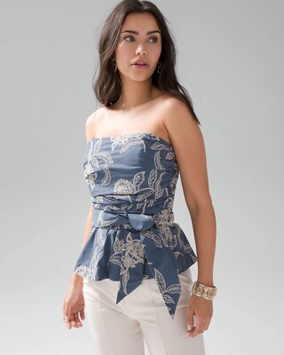 Floral Embroidered Bustier Top