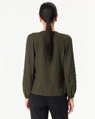 Pleated Sleeve Crepe Blouse click to view larger image.