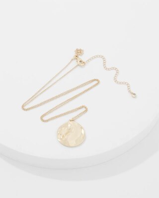 Gold Hammered Disc Pendant click to view larger image.
