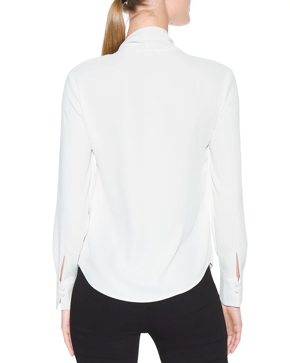 Outlet WHBM Tie-Neck Blouse click to view larger image.
