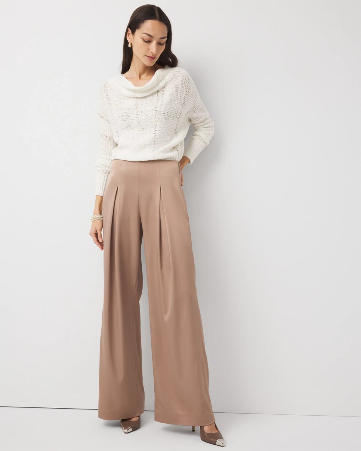 White House Black Market Satin Wide Leg Pants