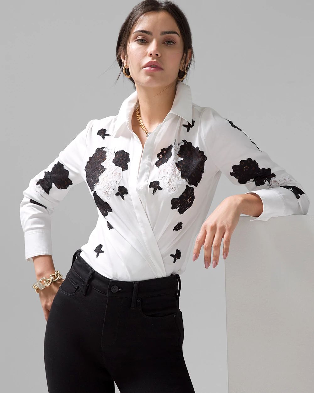 Lace Applique Shirt