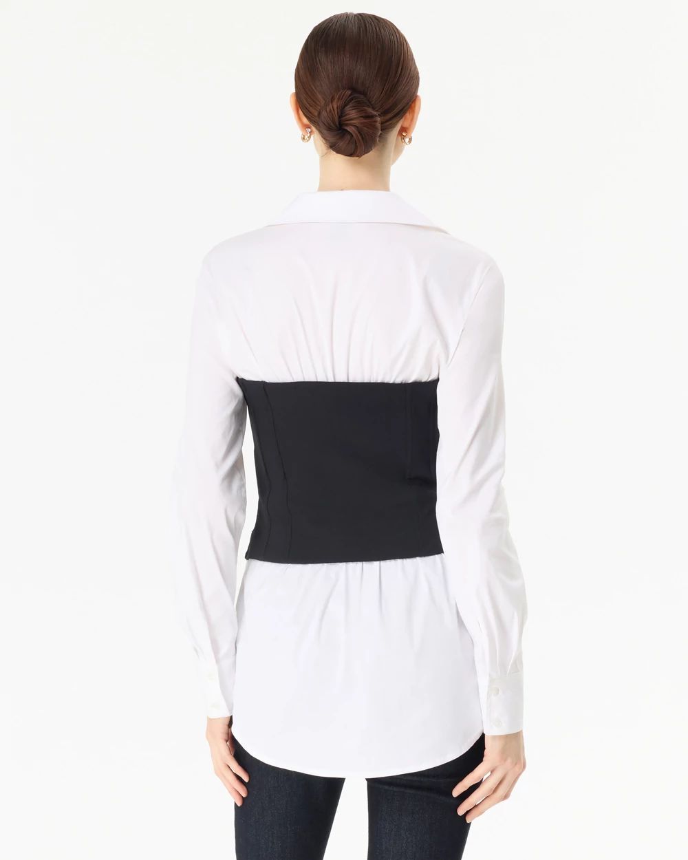 Ponte Bustier + Poplin Shirt