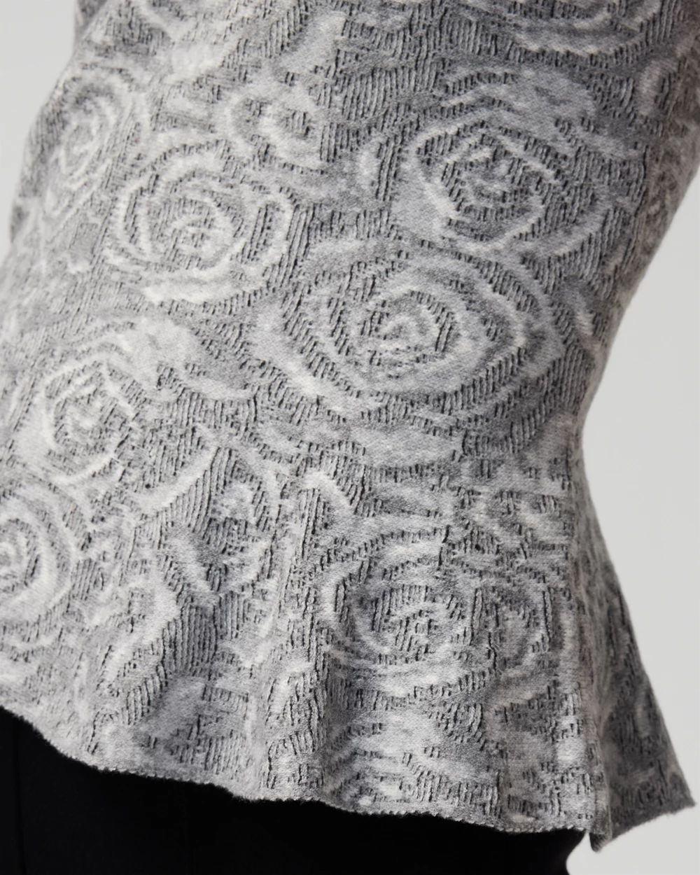Sleeveless Rose Jacquard Peplum