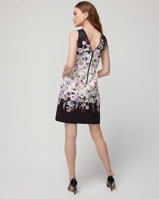 Sleeveless V-neck Scuba Fit-and-Flare Dress