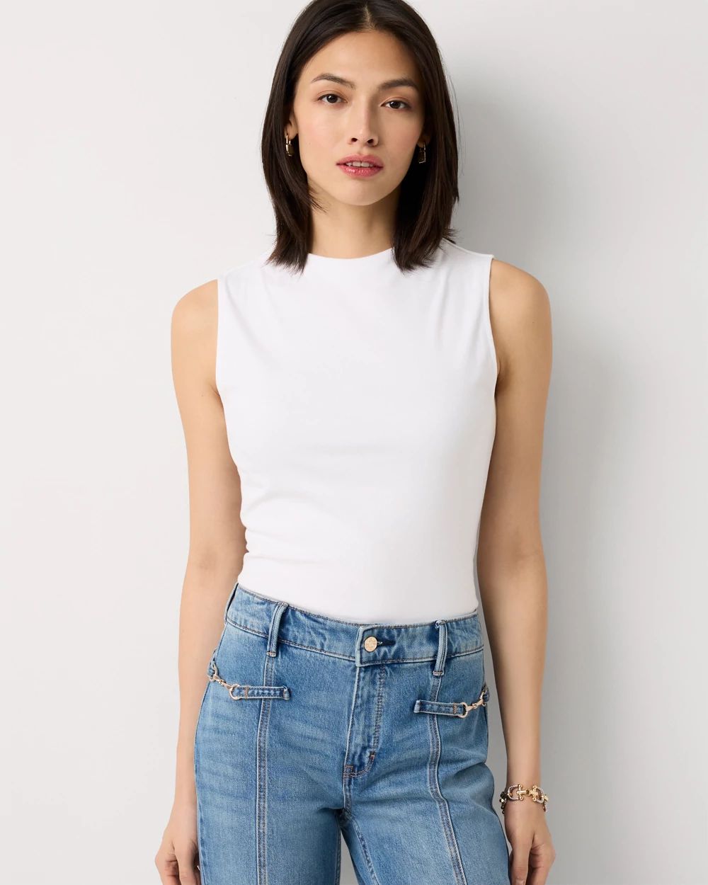 WHBM FORME™ All Ways Stretch High-Crewneck Tank Top