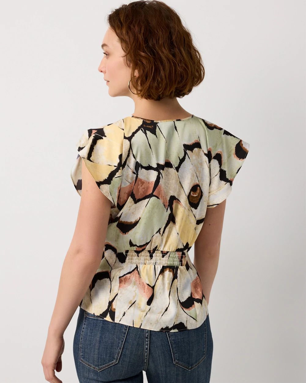 Petite Ruched Satin Shell